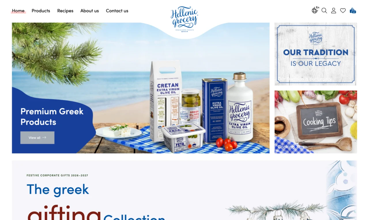 Hellenic Grocery on desktop