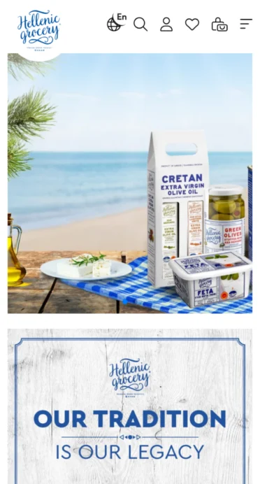 Hellenic Grocery on mobile