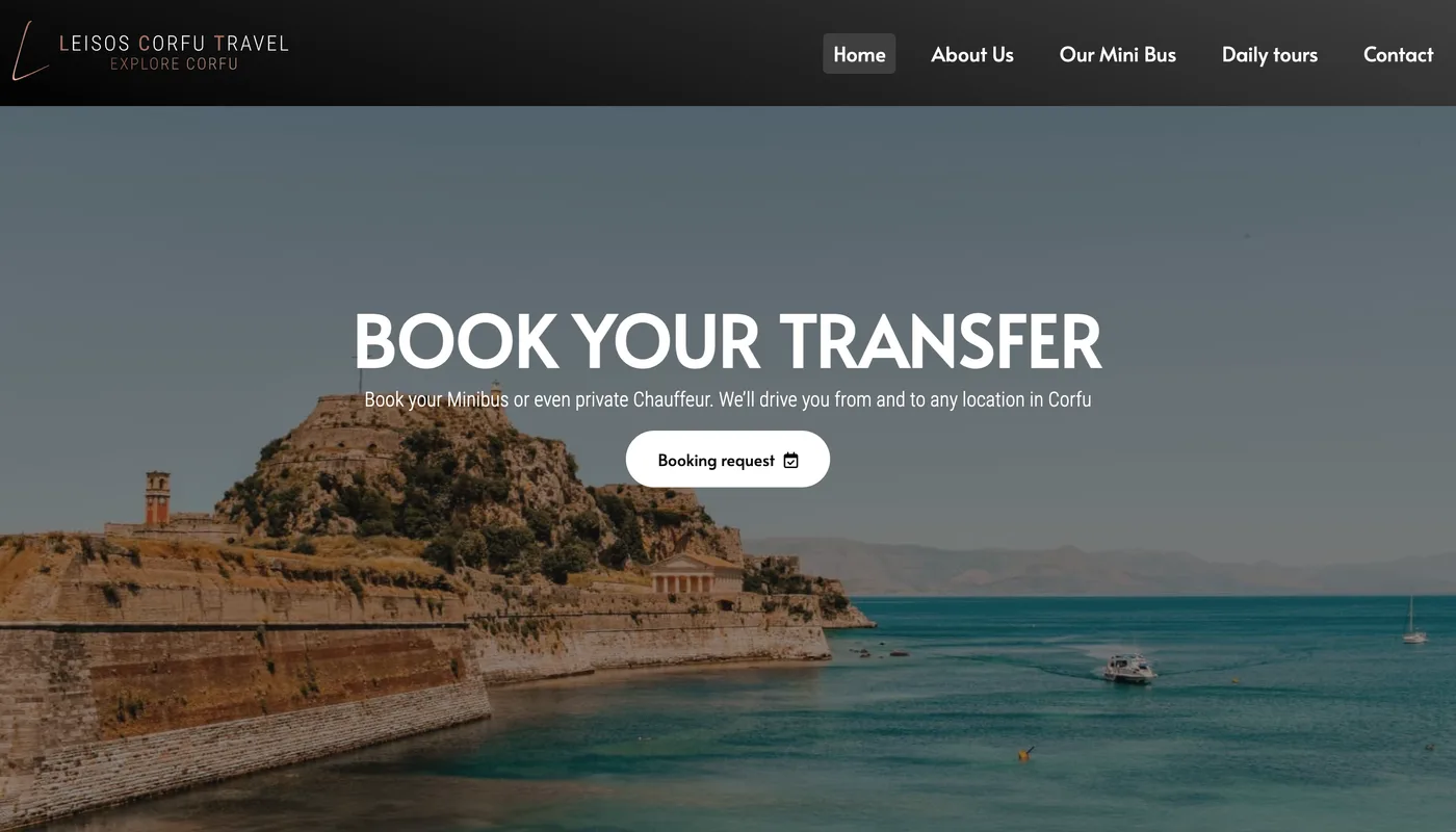 Leisos Corfu Travel on desktop